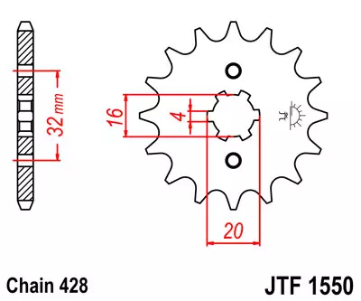 JT zębatka przód JTF1550-14z 428 Beta Husqvarna Hyosung Polaris Yamaha Rieju