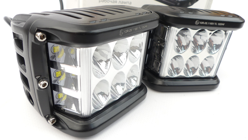 Lampa robocza 9 led 24w 2200Lm 6x dioda przód 3x dioda boczna doświetlanie obszaru roboczego