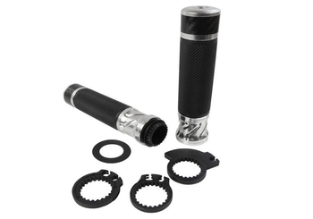 Manetki kierownicy gumy leoshi srebne rolgaz 22mm