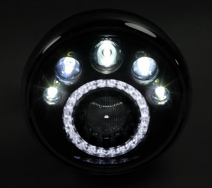 Reflektor LED Barton Fighter motorowery motocykle Chopper Cafe Racer