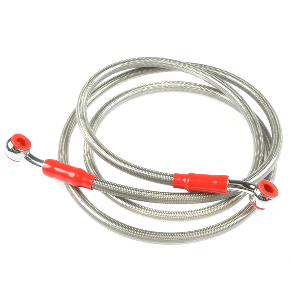 Przewód hamulcowy w stalowym oplocie srebrny 140cm Racing Force