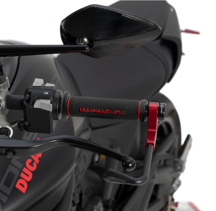 Manetki motocyklowe Barracuda Racing Grip czerwone