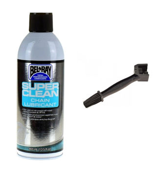 Bel-Ray Super Clean smar do łańcuchów napędowych w aerozolu 400ml + szczotka