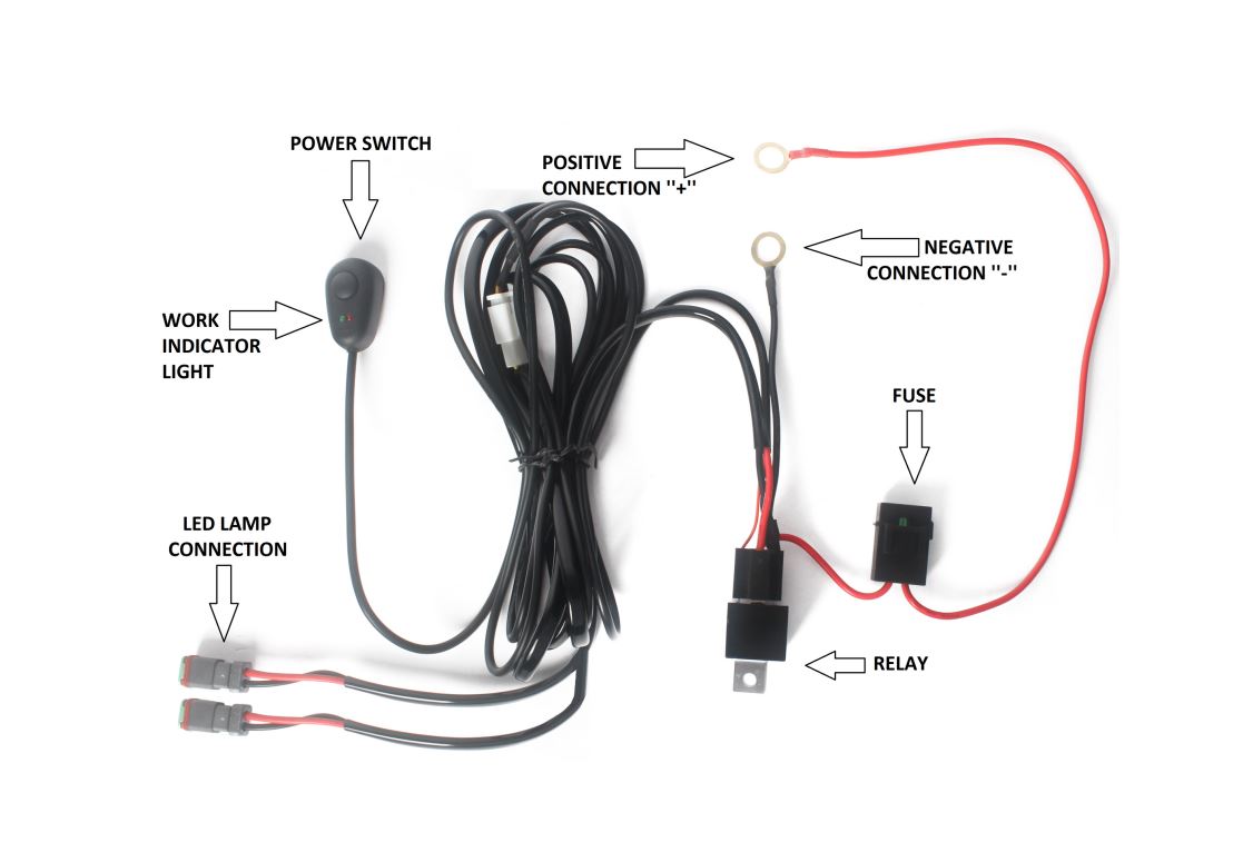 Przewód instalacja do podłączania lamp roboczych 2x2,5m 12V max120W