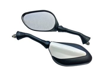 Lusterka do skuterów 2T 4T czarno białe lakierowane gwint M8 prawy