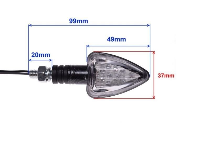 Kierunkowskazy carbon stożek biały klosz 12 led