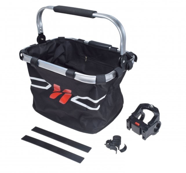 Kosz rowerowy przód materiałowy czarny