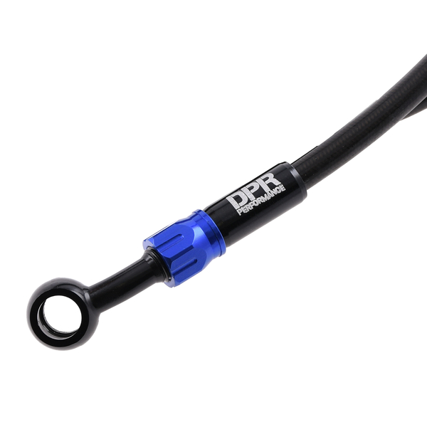 Przewód hamulcowy w oplocie czarno niebieski 90cm DPR Performance