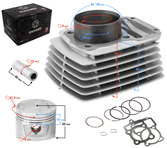 Cylinder do motocykla 4T CG 150cc 162FMI sw.15 mm