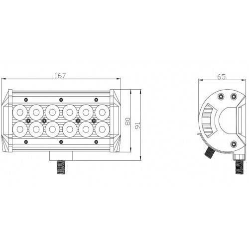 Lampa robocza flood 12led 24W 1400lm 12-24v ip67