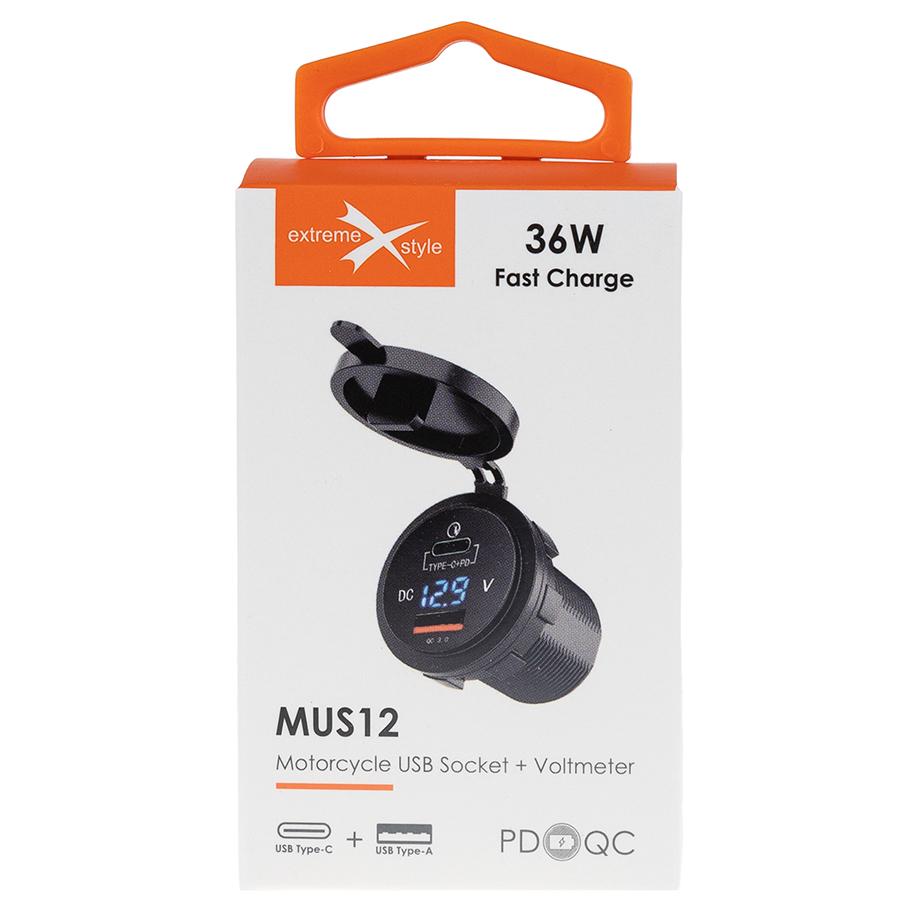 Motocyklowe samochodowe gniazdo zapalniczki ładowarka USB QC + PD