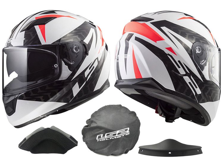 Kask sportowy ls2 ff320 stream evo commander white black red