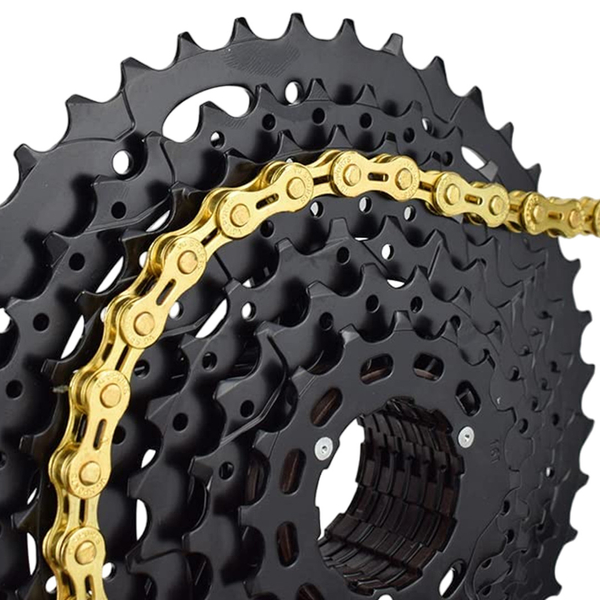 VG Sports łańcuch rowerowy złoty wzmacniany 1/2 x 11/128 cala 116 ogniw