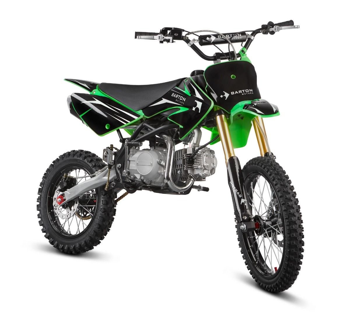 Motocykl Cross Pit Bike Barton Motor DB125-3L Zielony