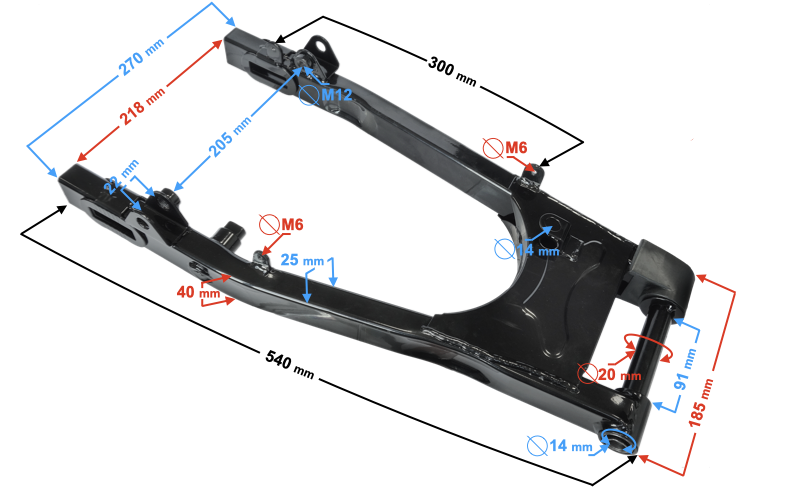 Wahacz tylnego zawieszenia Barton Classic 125