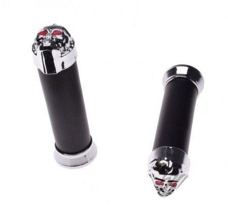 Manetki czarne długie czachy kierownica 22 mm para