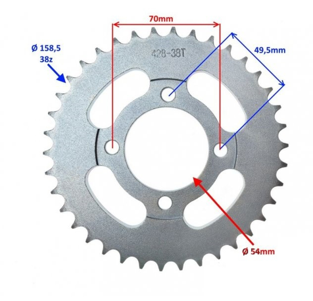 Zębatka tył 38z 428 ogar900 stary model