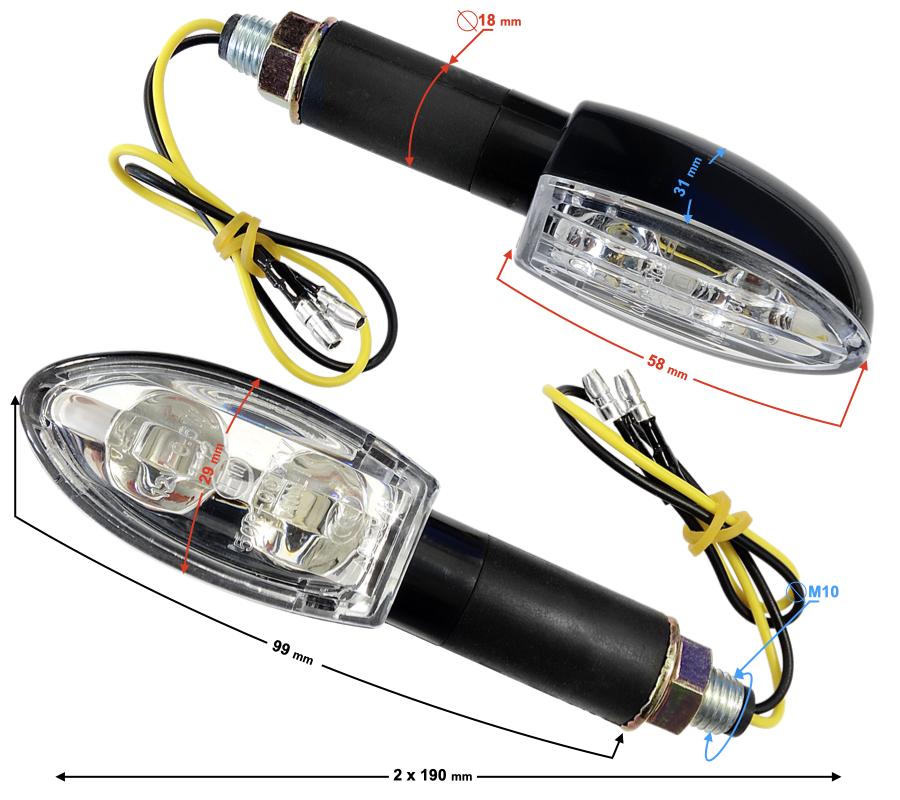 Kierunkowskazy uniwersalne MRT-046 ledowe 12 SMD