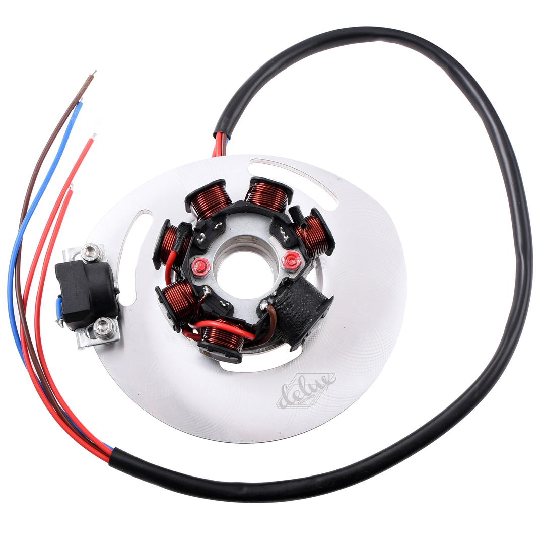 Zapłon bezstykowy CDI 12V ciężkie koło regulator cewka moduł WSK 125 + schemat