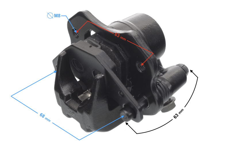 Zacisk hamulcowy tył quad atv 110 125 z klockami