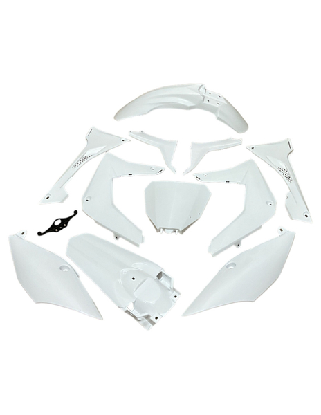 Plastiki białe komplet cross dirtbike Kayo T4 250 Enduro T2 Enduro