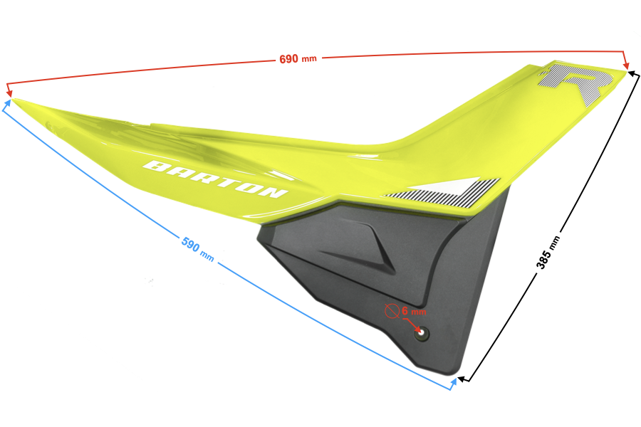 Obudowa boczna tylna prawa zielona do motoroweru Barton FR 2