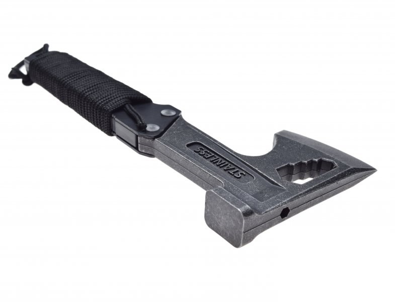 Siekiera z uchwytem ze stali nierdzewnej + abs 4w1