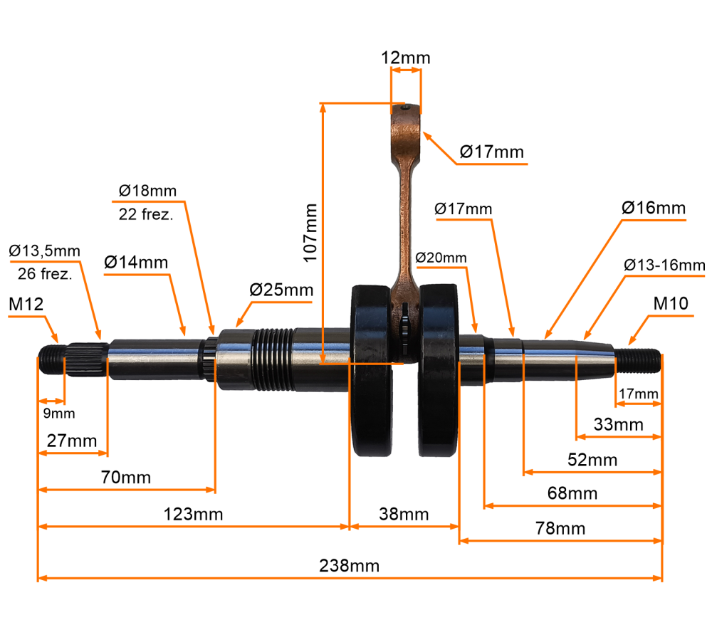 Wał korbowy Aprilia SR 50 Suzuki Katana Morini LC 1999-2006 Derbi TGB