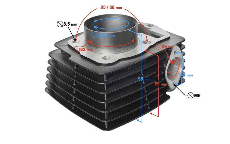 Cylinder 125cc 157FMI motocykl Barton Hyper 125