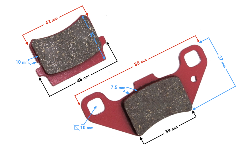 Klocki hamulcowe przednie do ATV 150 250