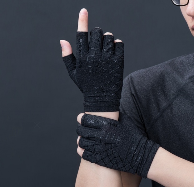 ROCKBROS Rękawiczki rowerowe półpalcowe czarne