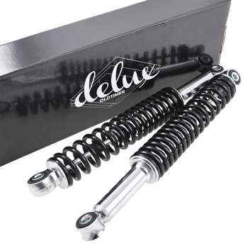 Amortyzatory tył chrom czarne 8/8/325 Romet Jawa Delux