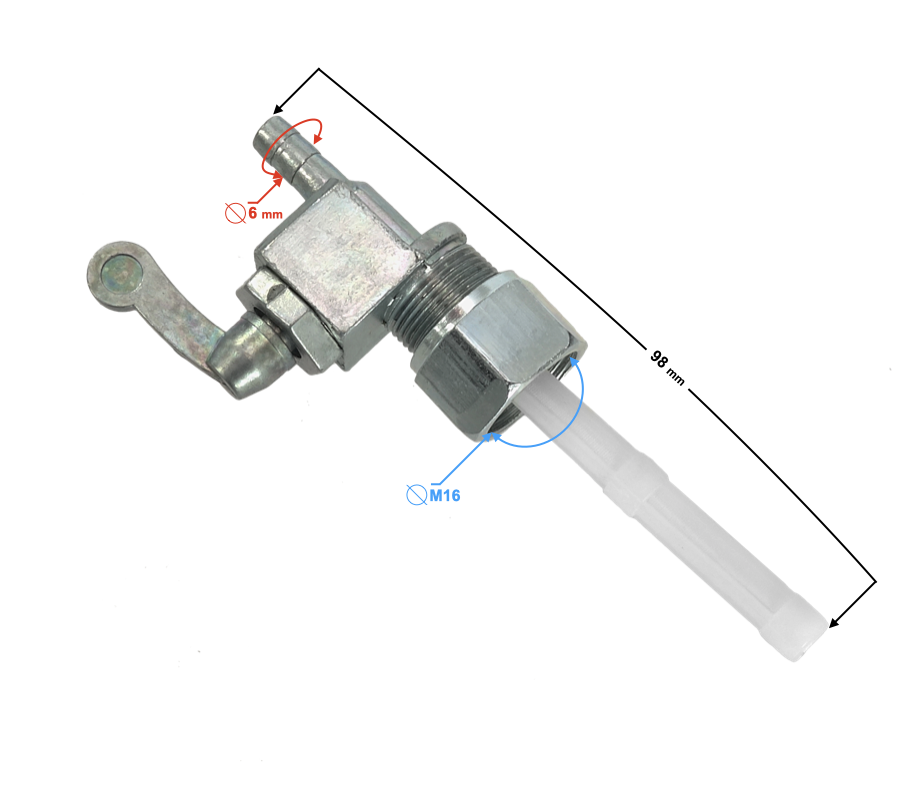 Kranik paliwa do motoroweru Simson S51 gwint M16
