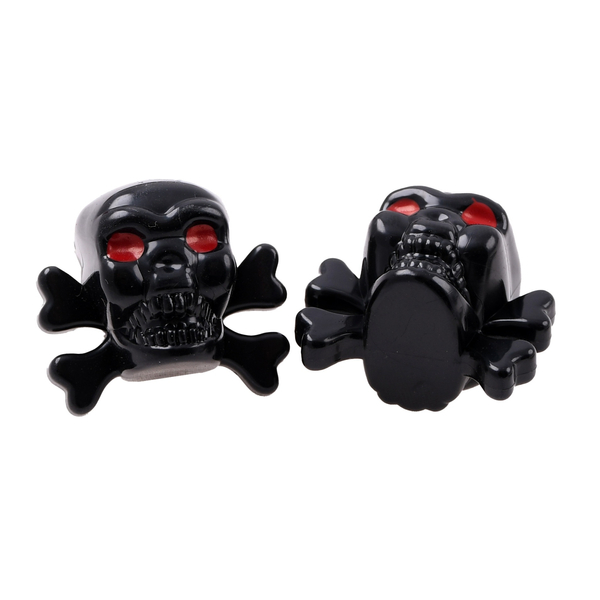 Nakrętki wentyla czarne czaszki V2 2 sztuki Racing Force 