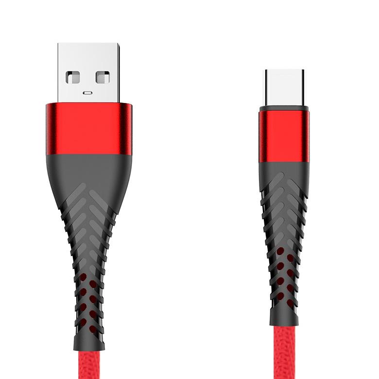 Wzmocniony kabel Spider USB/ USB Typ-C 3m czerwony