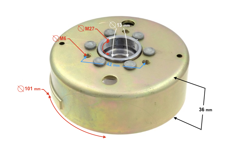 Koło magnesowe zamachowe skuter 2t Zip Romet Junak