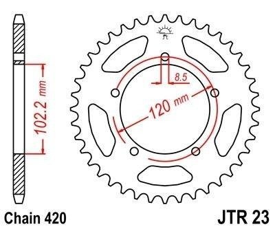 Zębatka Tylna JTR23-47 47z 420 Aprilia RS 50