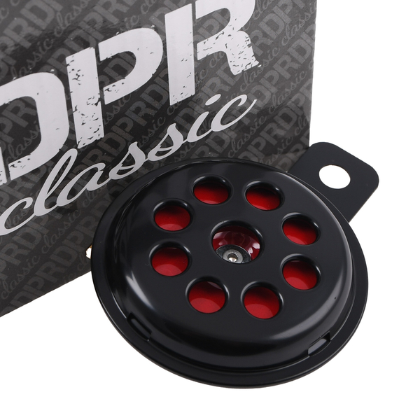 Klakson sygnał dźwiękowy 12V czarno czerwony uniwersalny DPR Classic