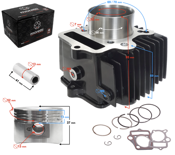 Cylinder do motoroweru 4T 110cc 152FMB aluminiowy