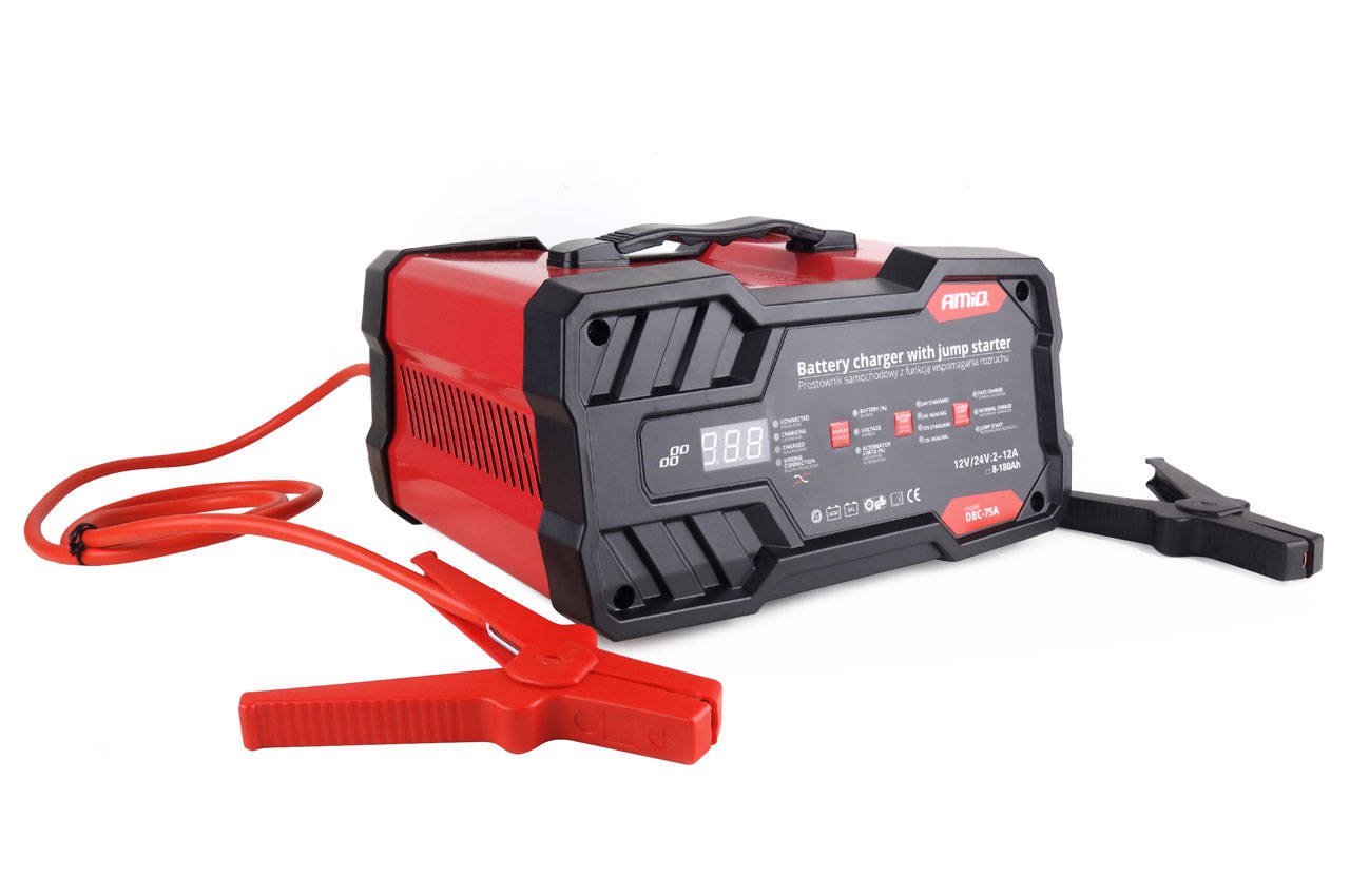 Prostownik 12V/24V Funkcja Rozruchu 75A 8Ah-180Ah
