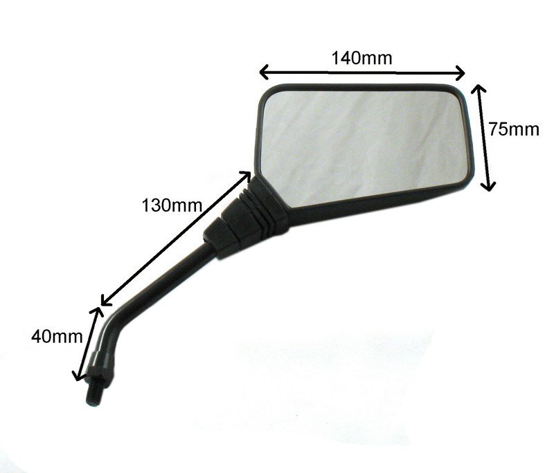 Lusterko trapez czarne uniwersalne m10