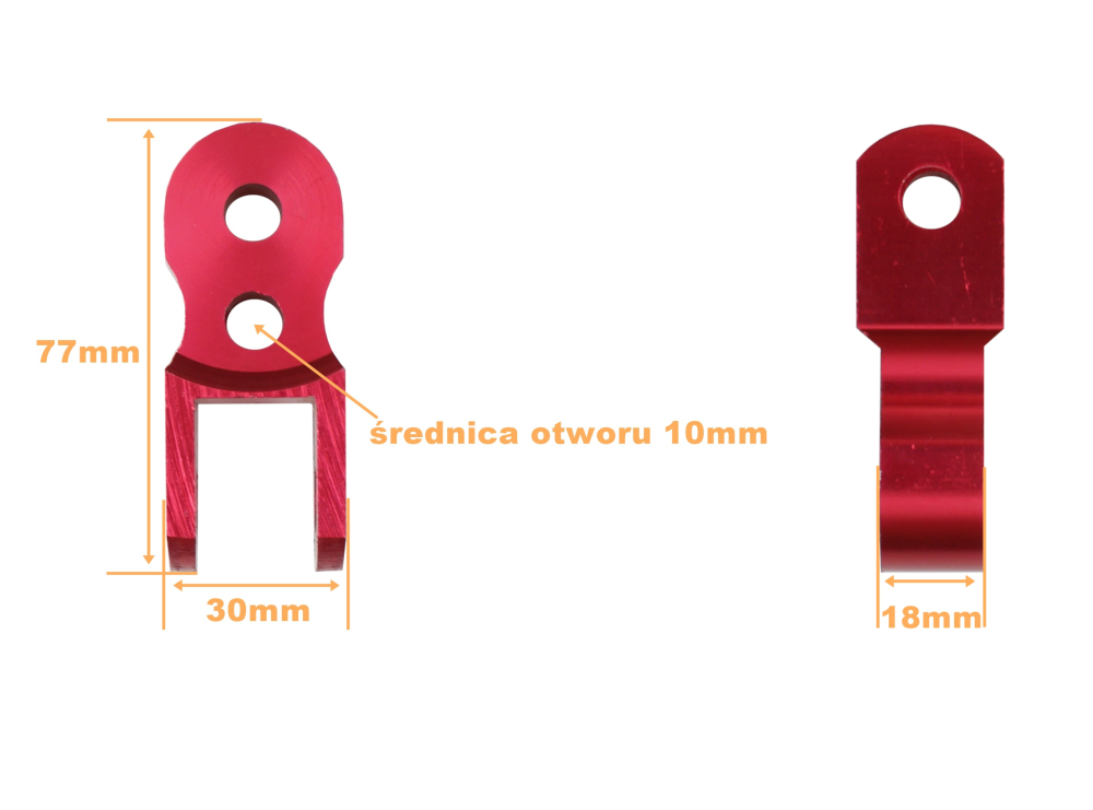Przedłużka amortyzatora tył czerwona FI10mm ze śrubą