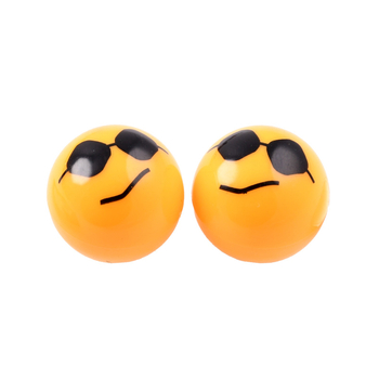 Nakrętka wentyla emotka emoji V2 żółta 2 sztuki Racing Force