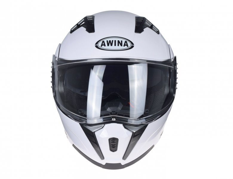 Kask szczękowy Awina JK906 biały z blendą homologacja ECE 22.06