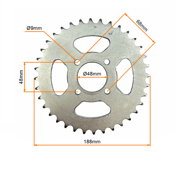 Zębatka tył 36z 520 fi-48mm quad atv 250cc Bashan Kingway Shineray Eagle