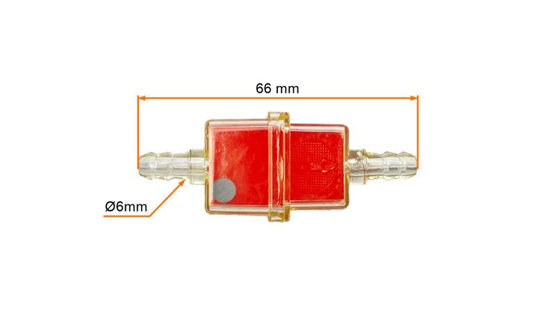 Filtr paliwa 6mm uniwersalny Fast Flow czerwony z magnesem