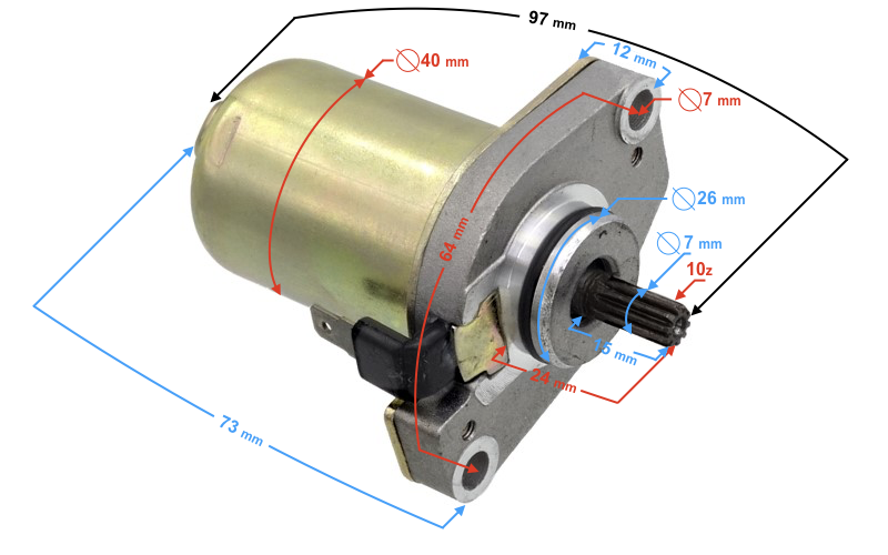 Rozrusznik do skutera 2T Yamaha 3KJ 10 zębów