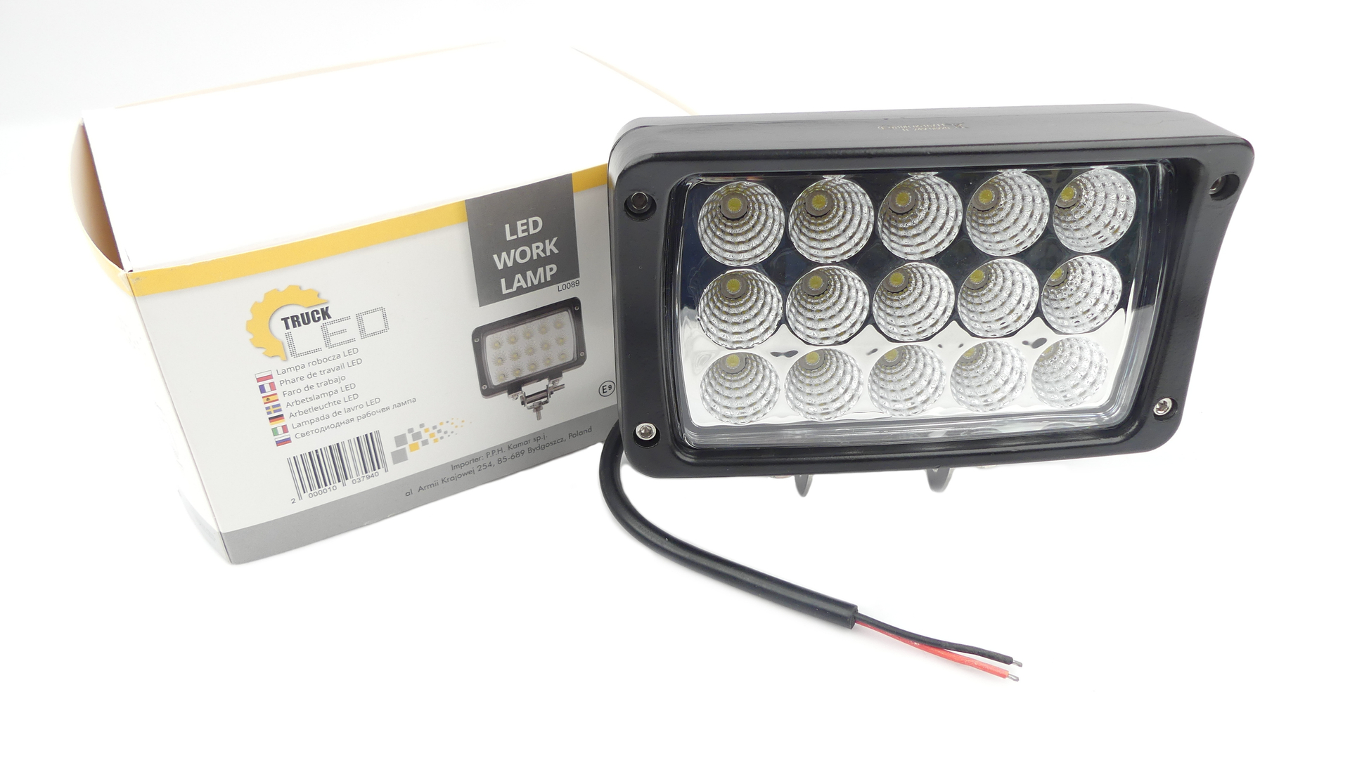 Lampa robocza halogen 15 Led 45W 12V 24V 3900Lm