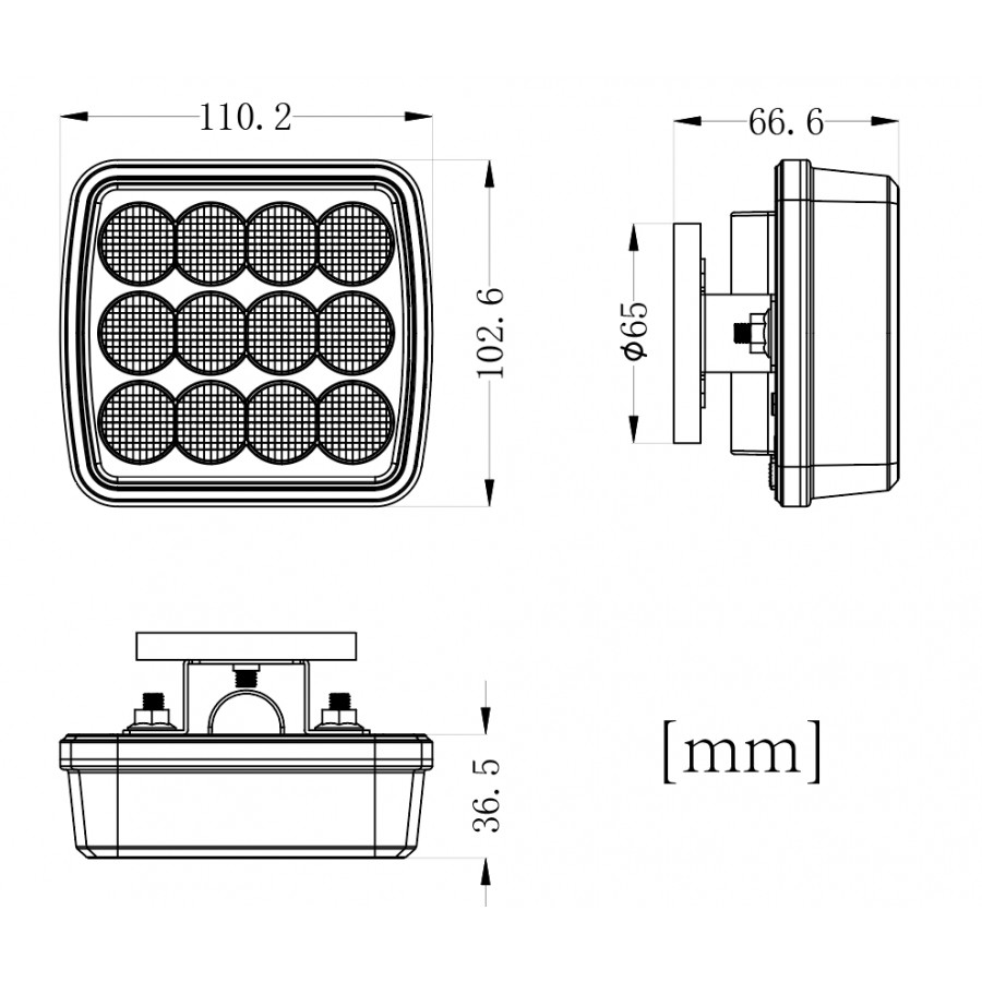 Lampa stroboskopowa 12LED 5W 12-24V magnes Tir