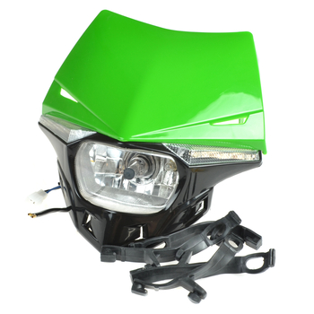 Owiewka uniwersalna zielona z wkładem lampy halogenowym H4 cross enduro